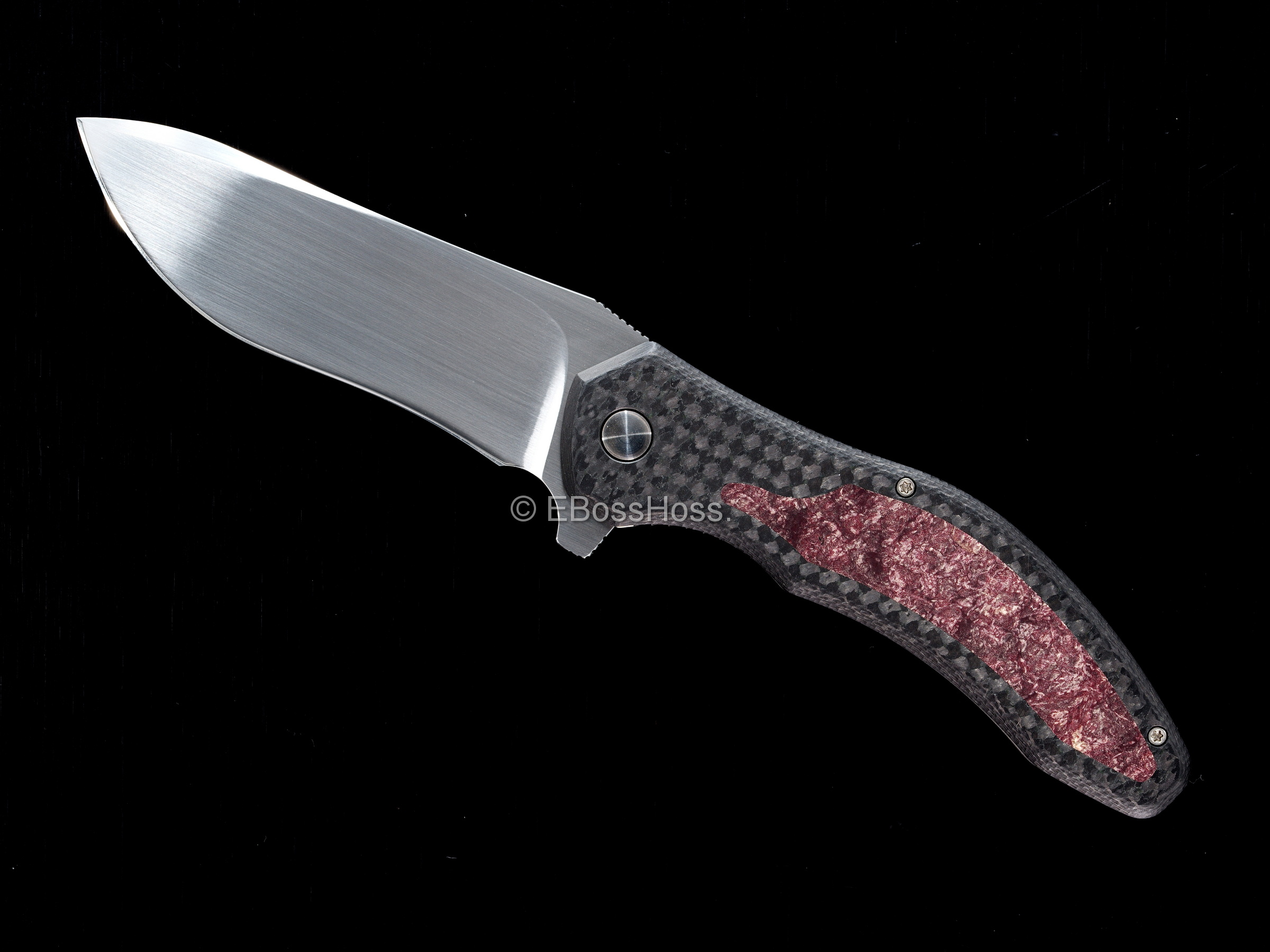 Gerry McGinnis Custom 2022 PNWCI Red Rag-Micarta Mini Piston Flipper