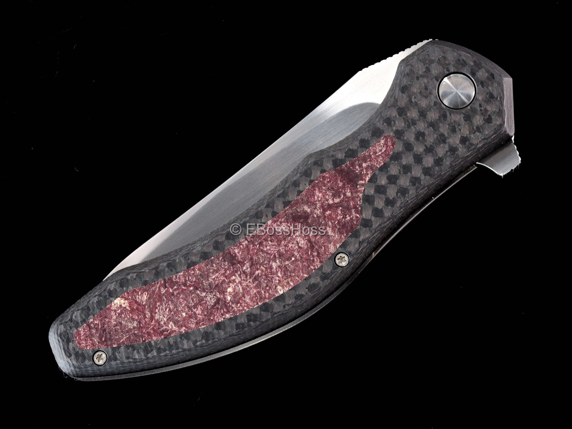 Gerry McGinnis Custom 2022 PNWCI Red Rag-Micarta Mini Piston Flipper