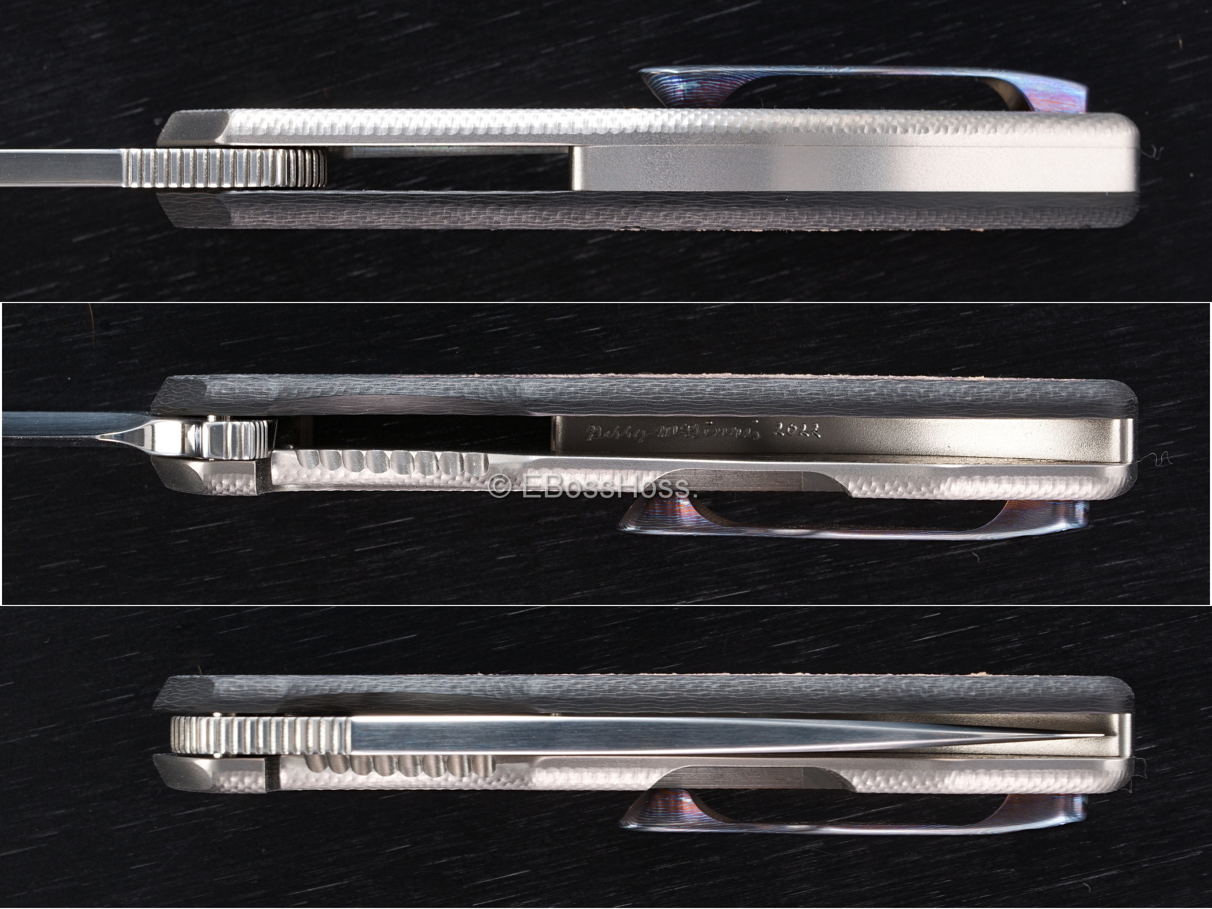 Gerry McGinnis Custom 2022 PNWCI Red Rag-Micarta Mini Piston Flipper