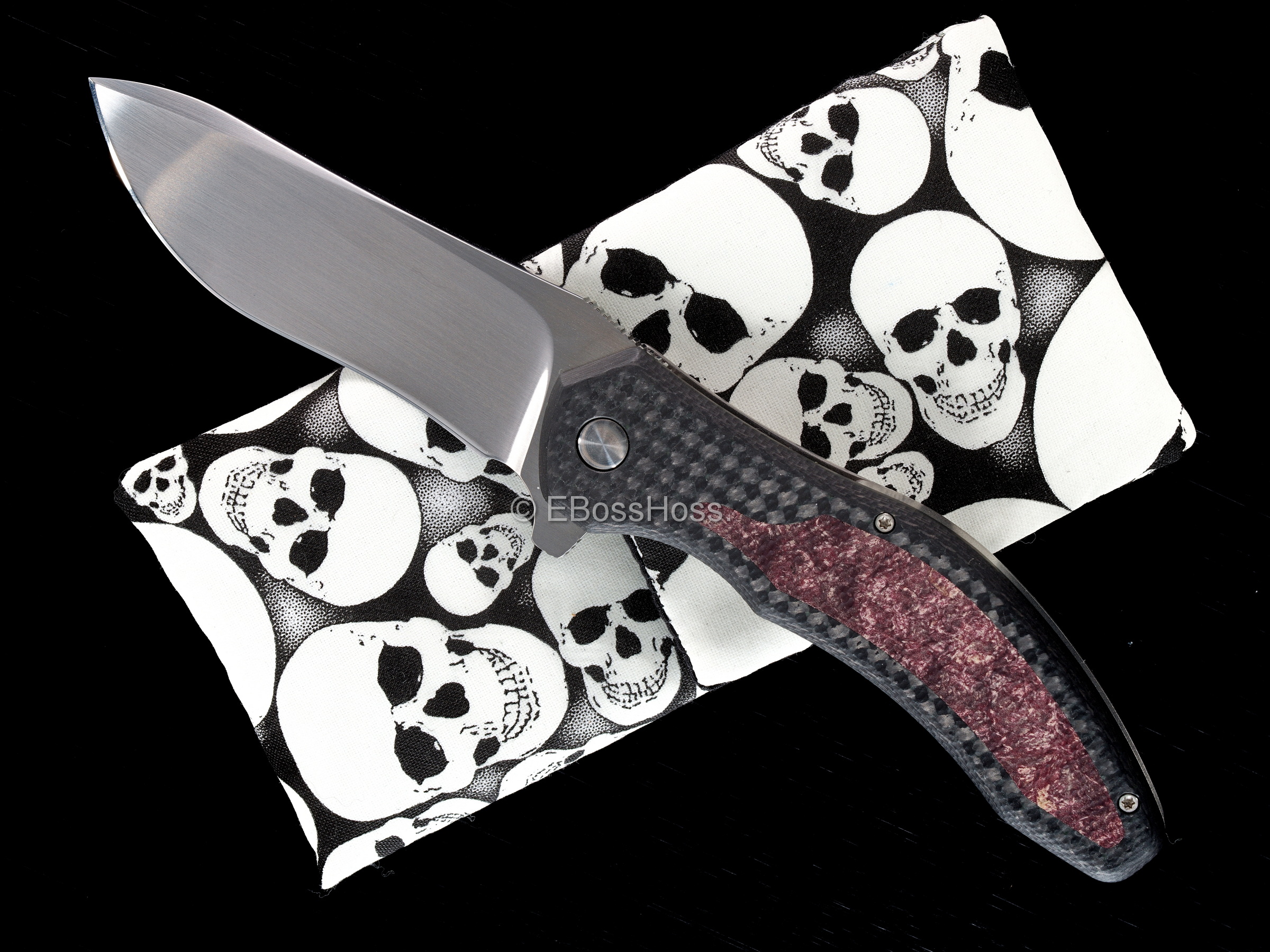 Gerry McGinnis Custom 2022 PNWCI Red Rag-Micarta Mini Piston Flipper