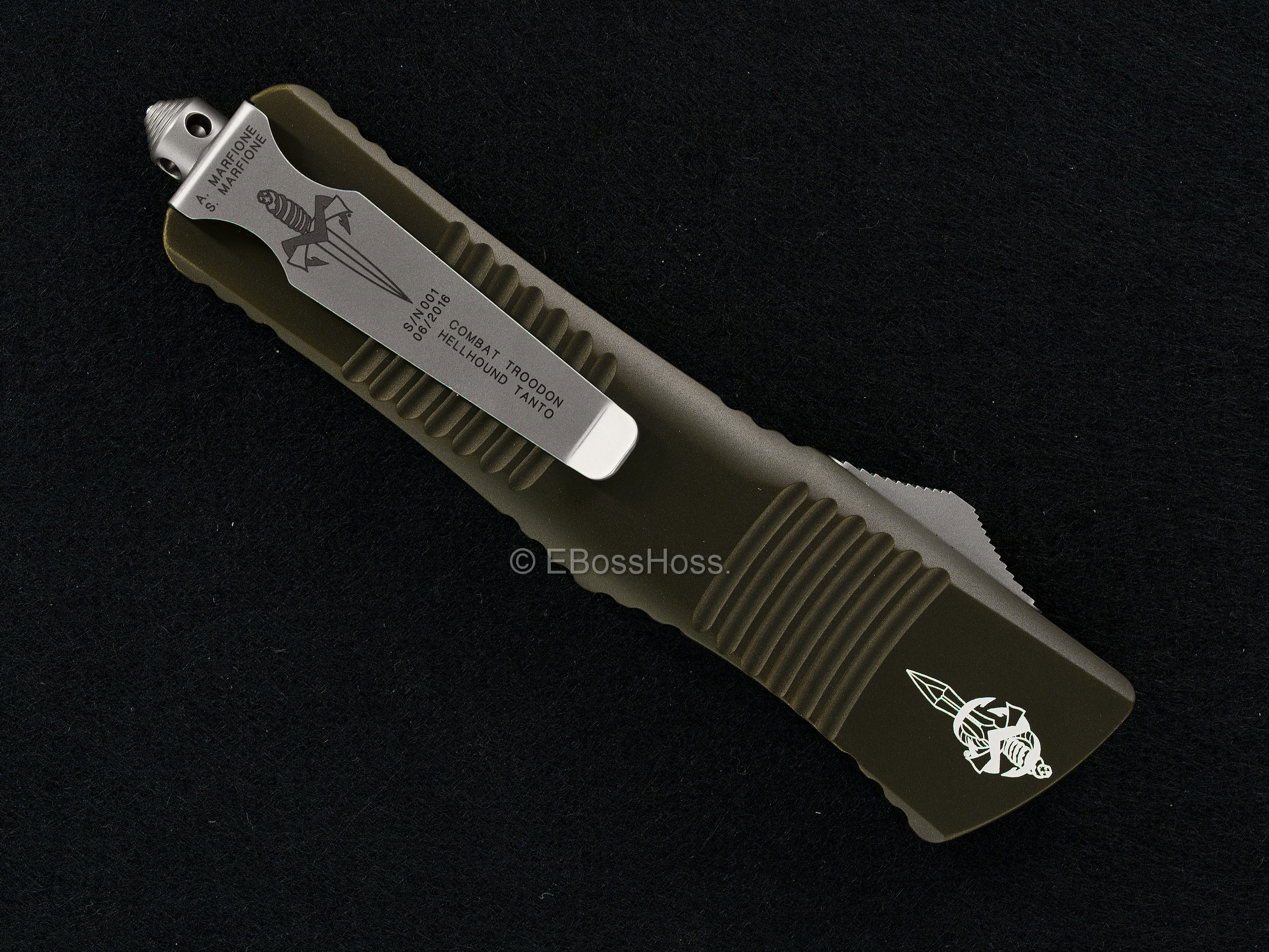 Marfione Custom Combat Troodon - Hellhound- Tanto-grind #001