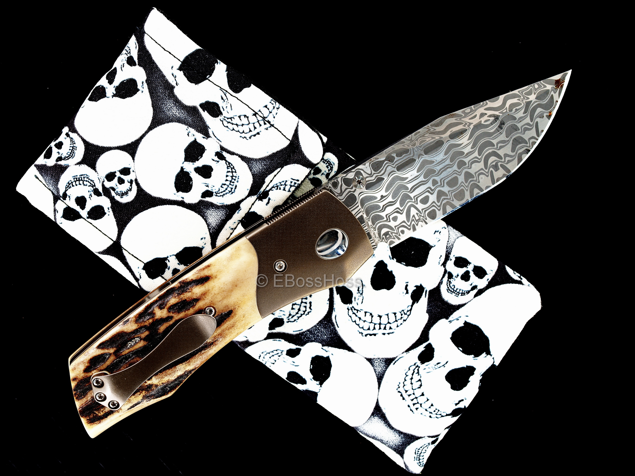 Charles Marlowe Custom Deluxe Bulldog - Stag & Damasteel