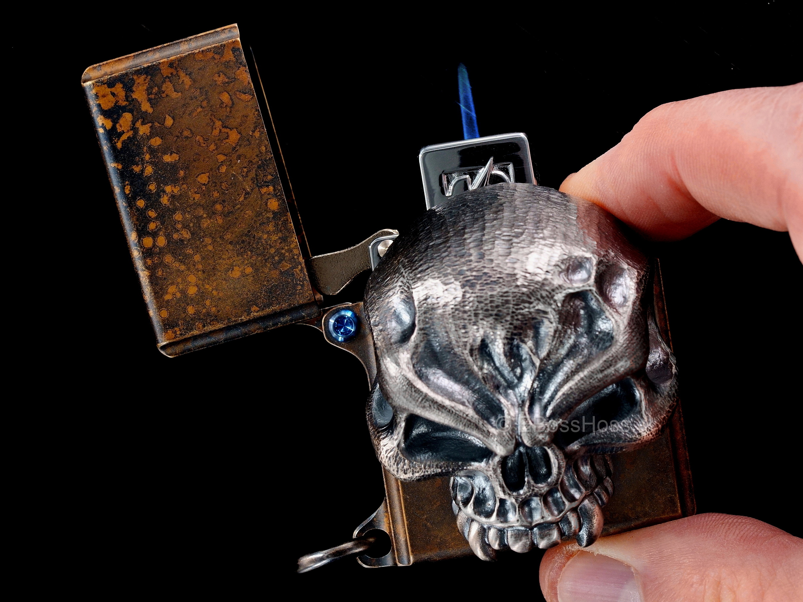 Steel Flame Custom Sledge Lighter - with a Goliath Hard Warrior -- by Derrick Obatake