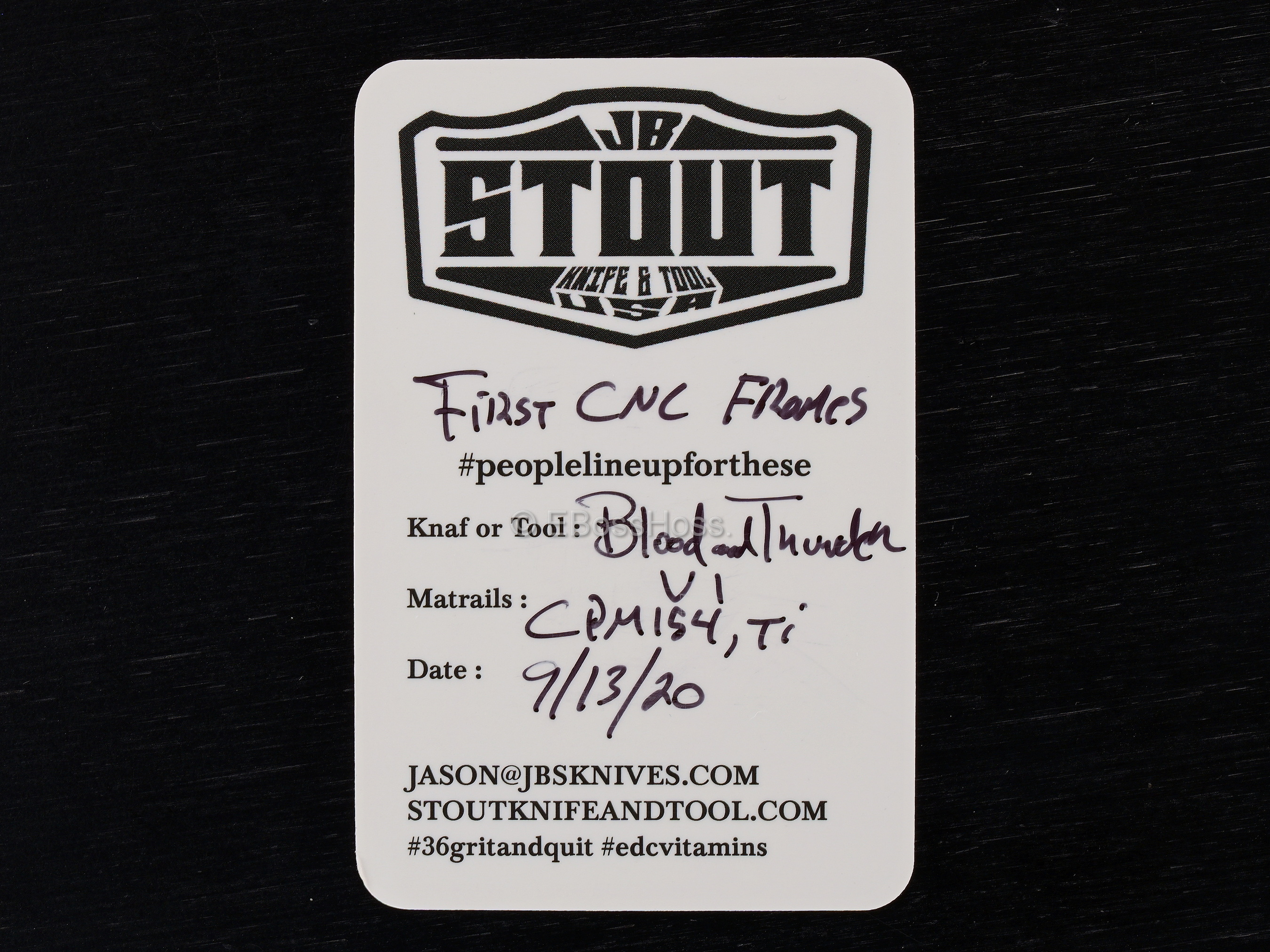 JB Stout Custom Blood and Thunder V1 - 1st one with Fluted Micarta Handle