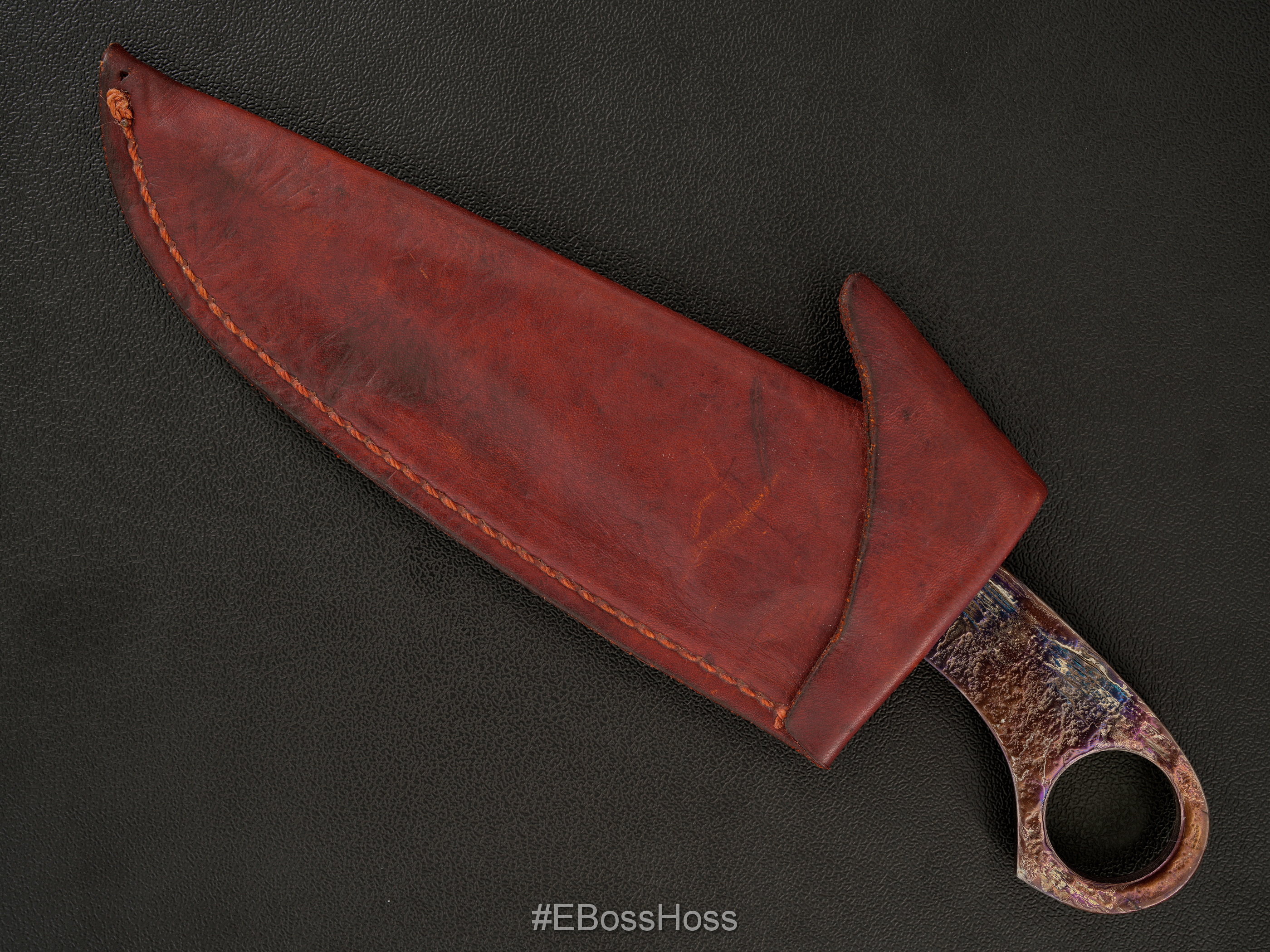 Marisa Strider Custom Cobalt Damascus KVA XL w/MSC Sheath