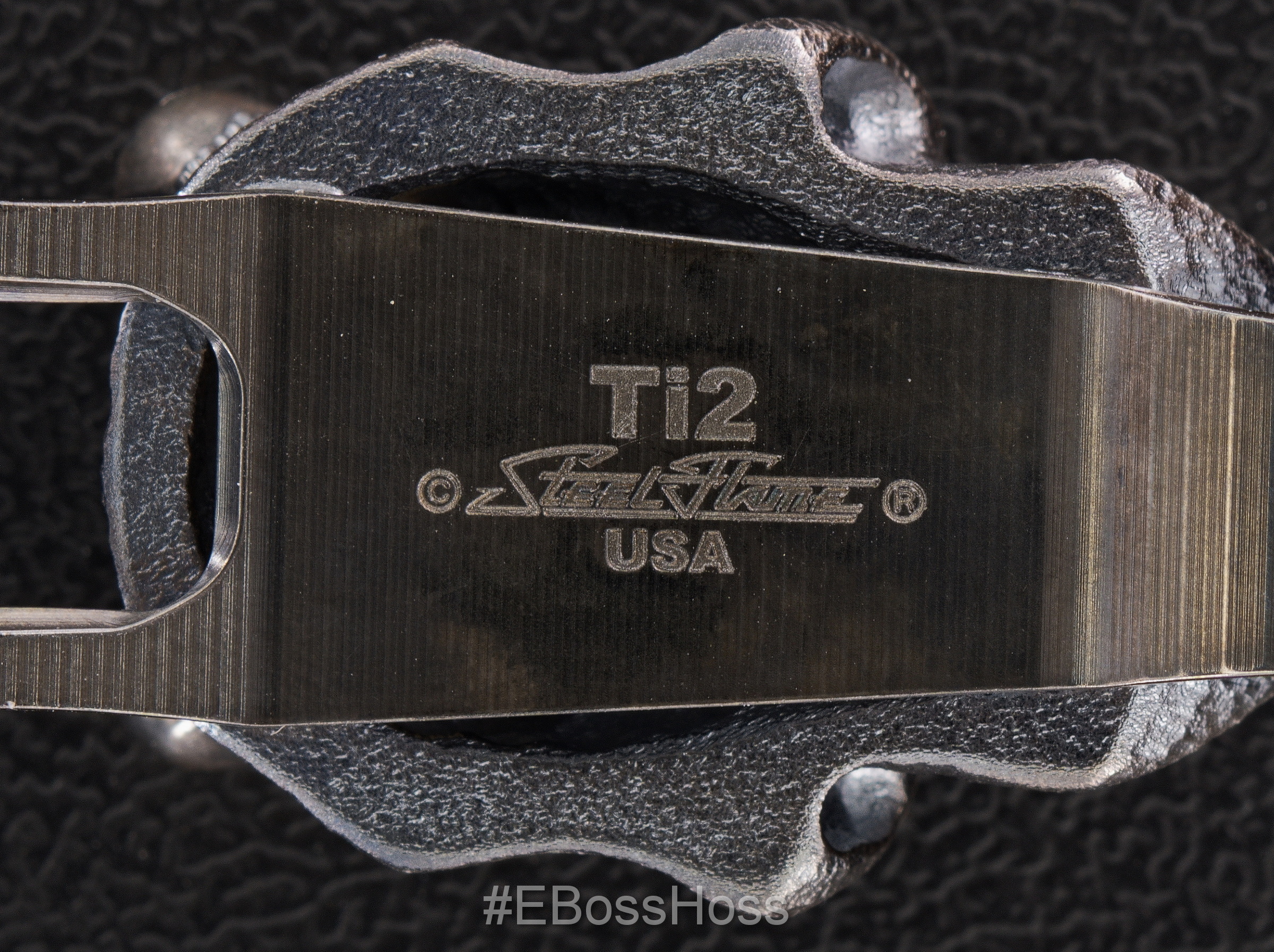 Steel Flame Sterling Silver Hard Hannya 3-Hole Knife Pocket Clip