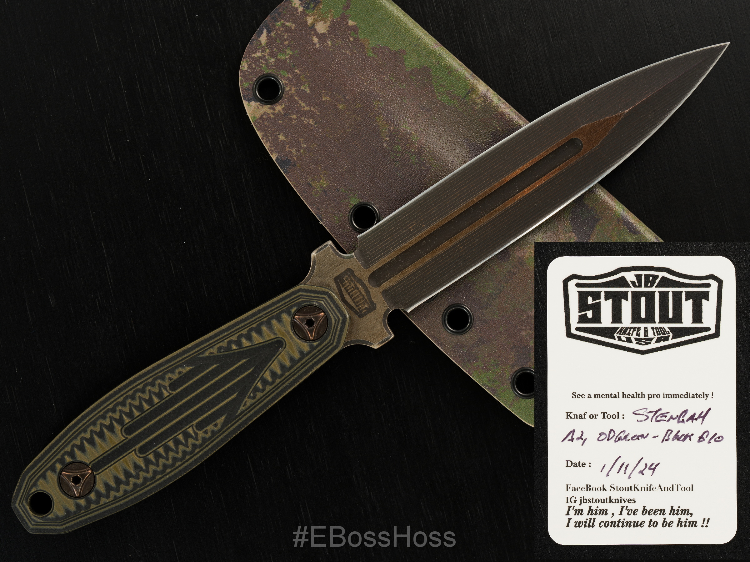 JB Stout Custom Fixed-Blade Stengah Dagger