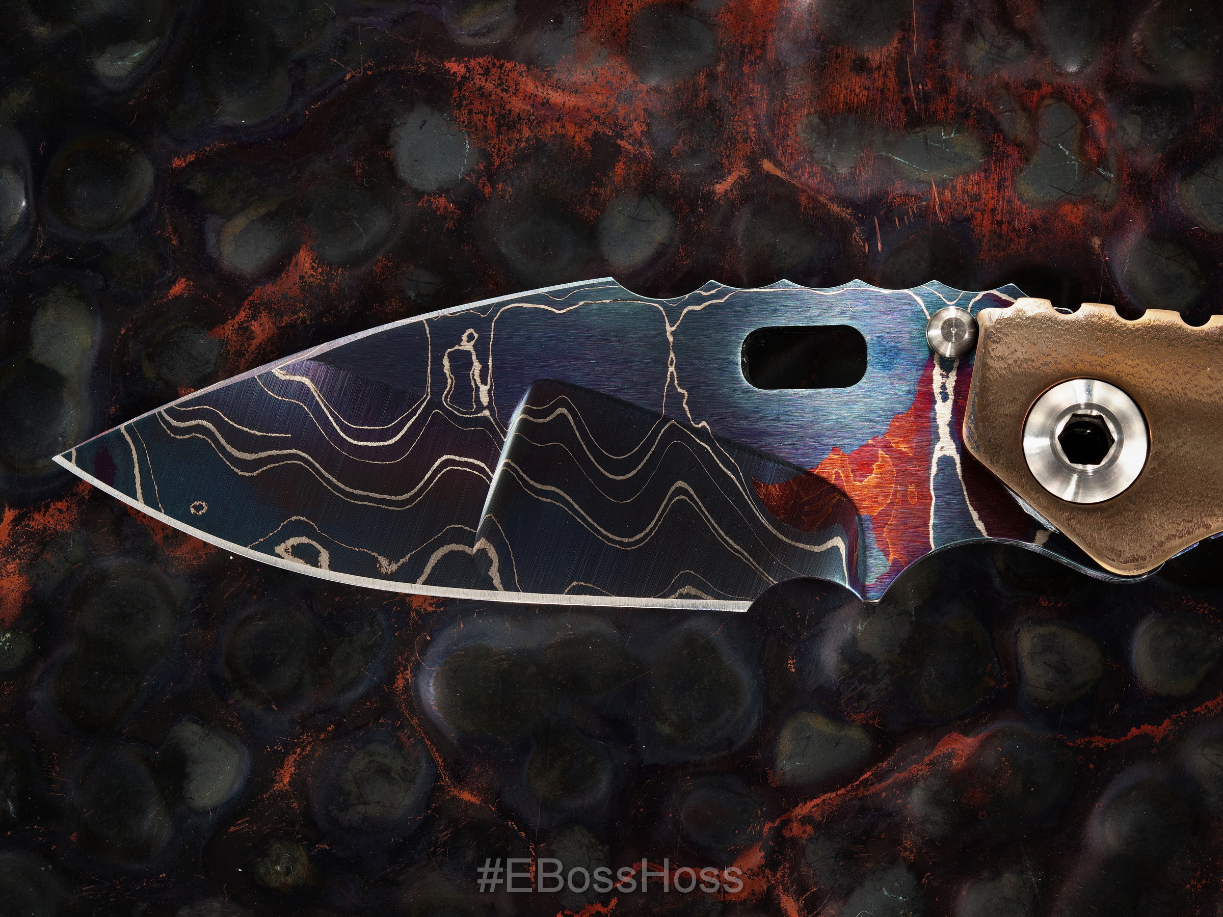 Mick Strider Custom (MSC) Nightmare SnG...Mick's Sole Authored Meteorite Damascus