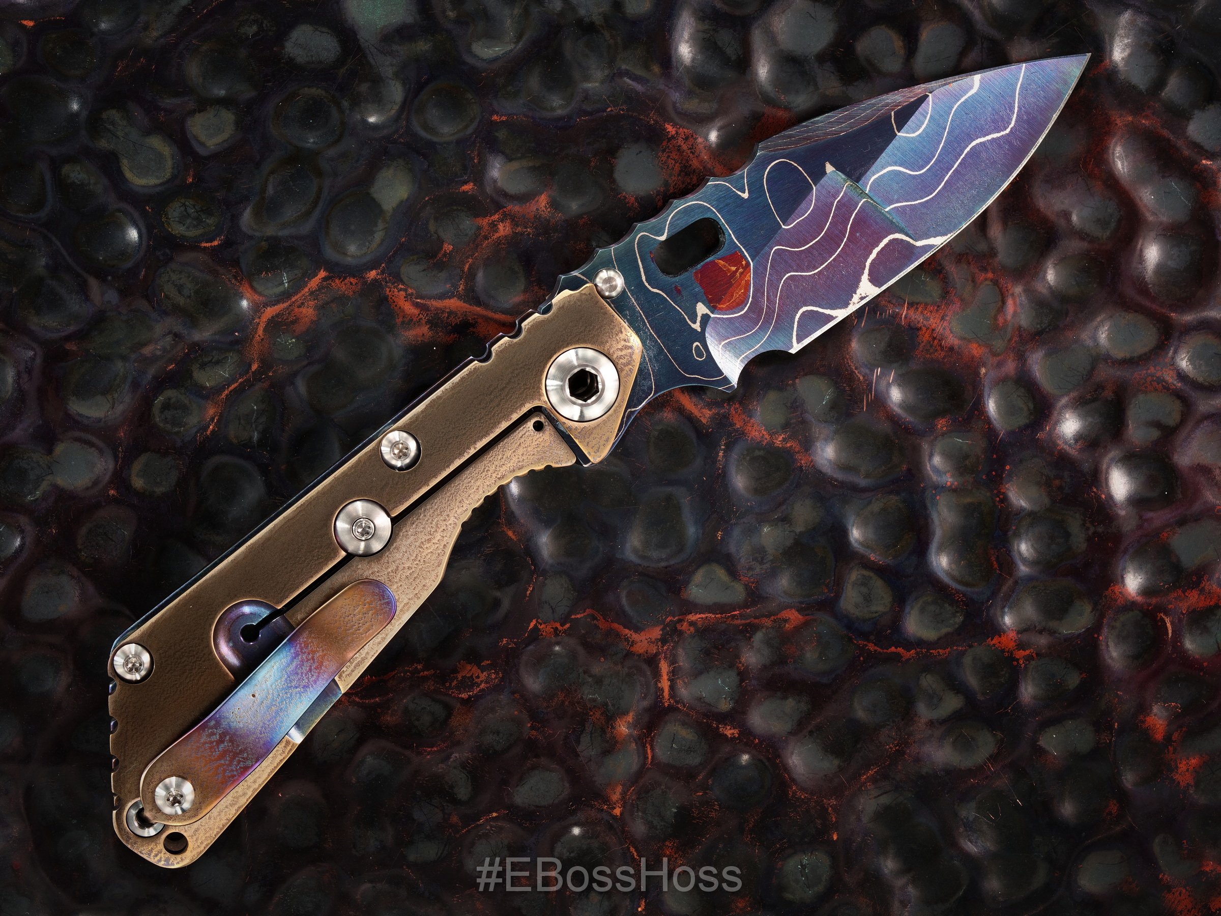 Mick Strider Custom (MSC) Nightmare SnG...Mick's Sole Authored Meteorite Damascus