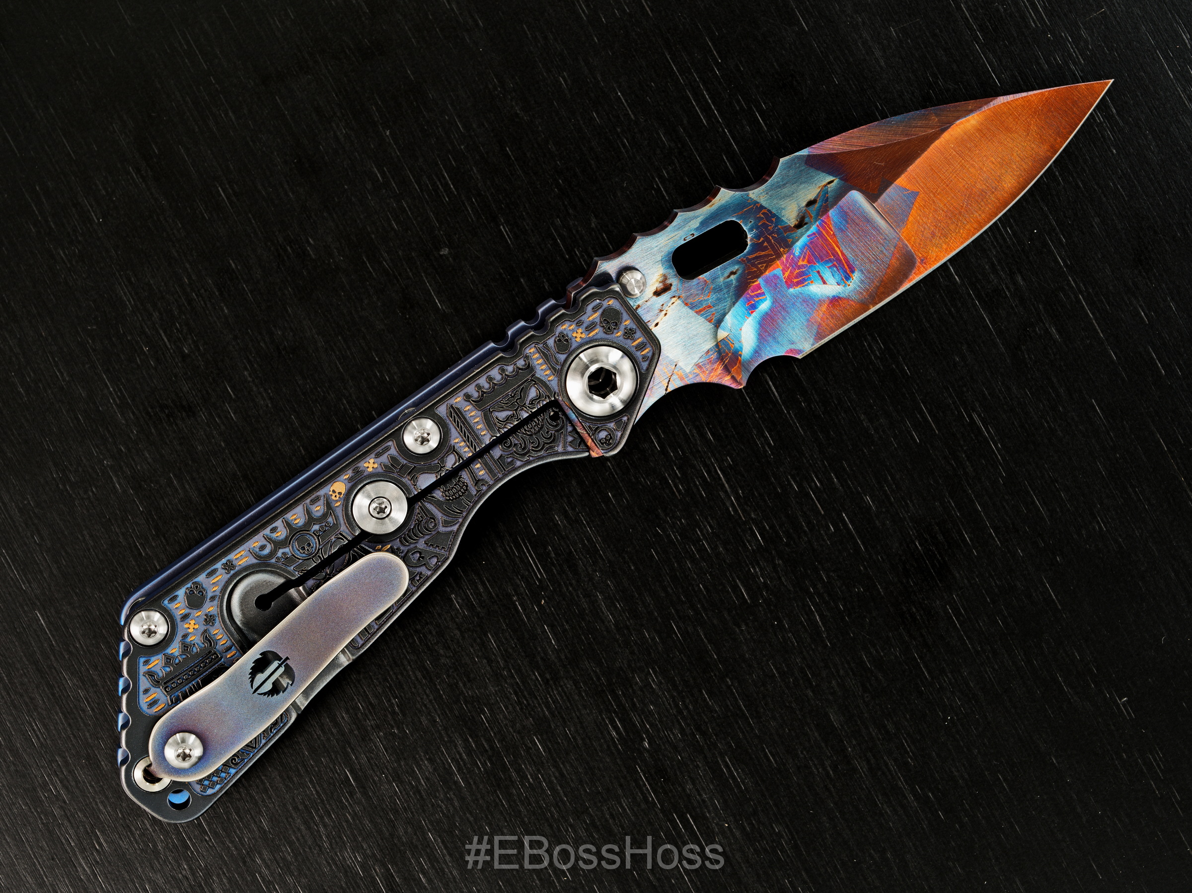 Mick Strider - Mike Bond Collaboration Custom Meteorite Damascus SnG