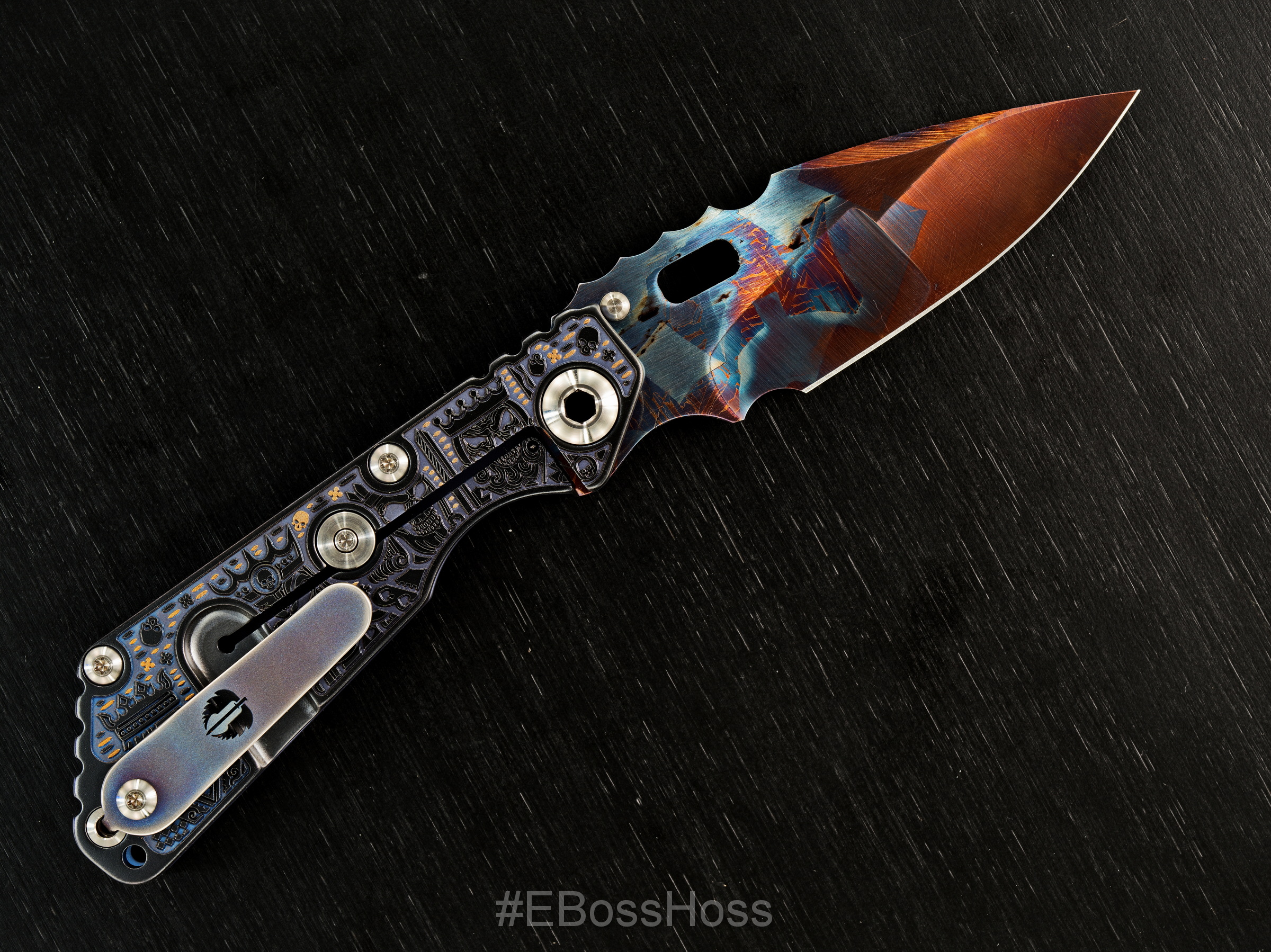 Mick Strider - Mike Bond Collaboration Custom Meteorite Damascus SnG