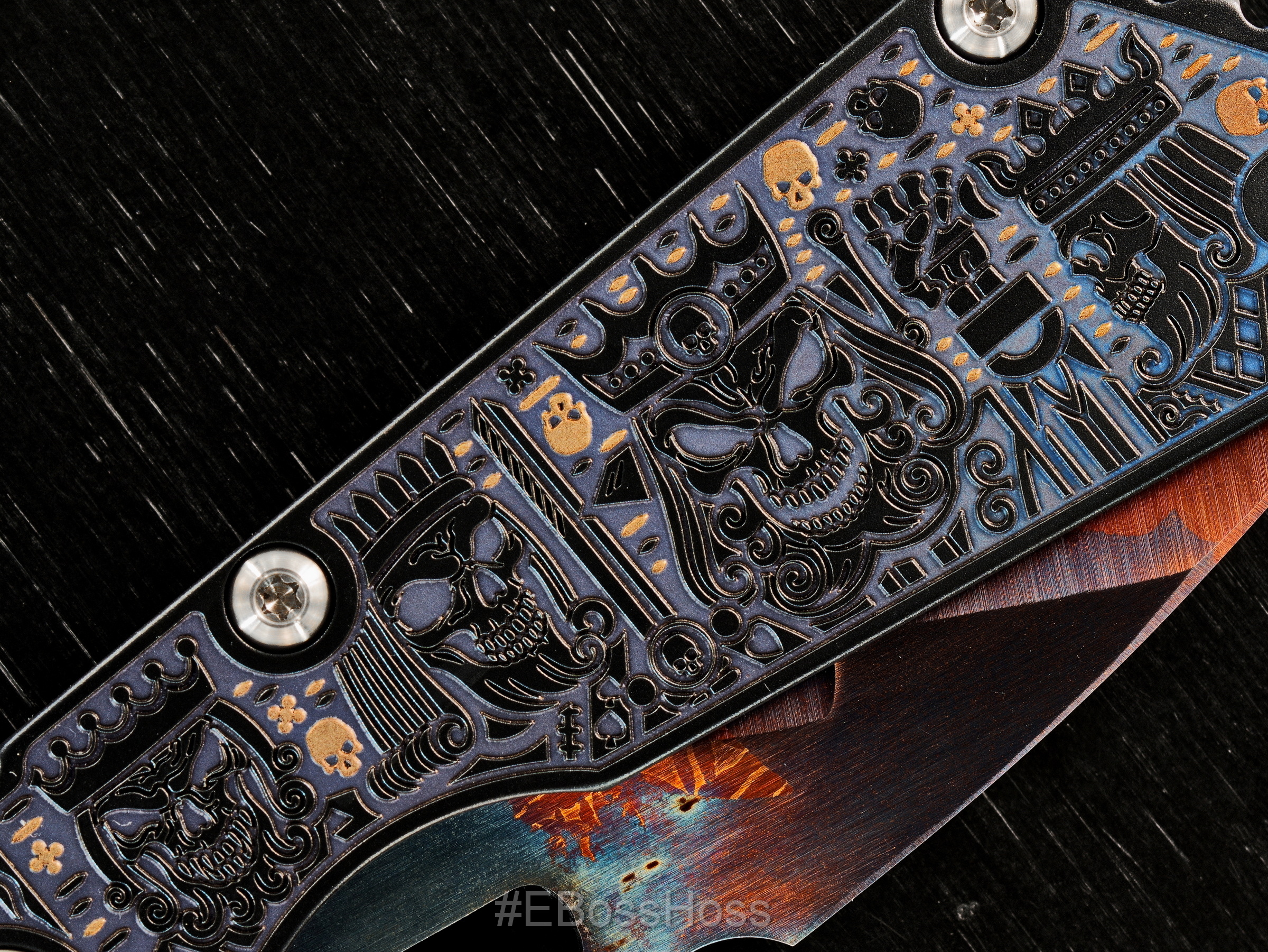 Mick Strider - Mike Bond Collaboration Custom Meteorite Damascus SnG