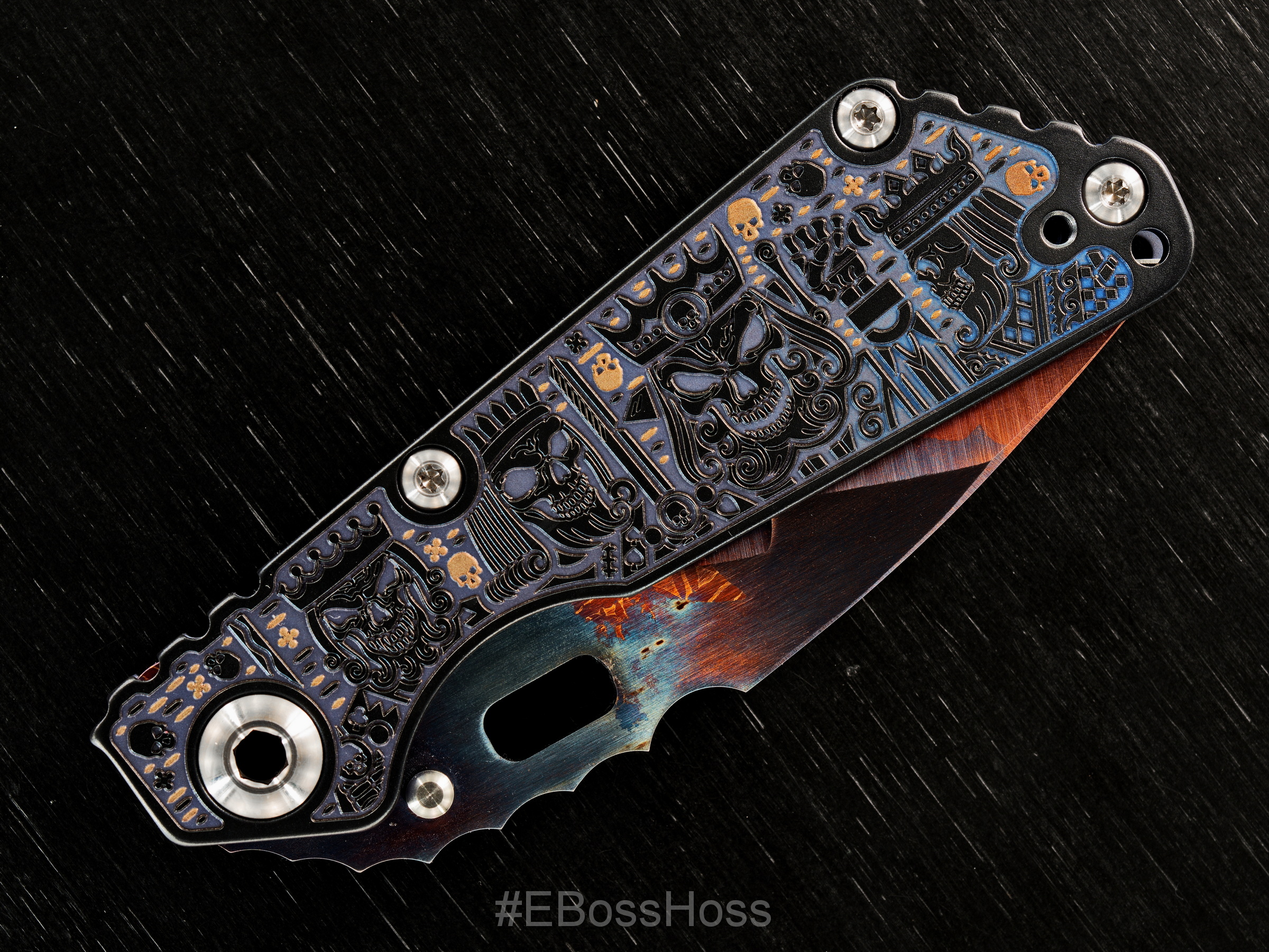 Mick Strider - Mike Bond Collaboration Custom Meteorite Damascus SnG