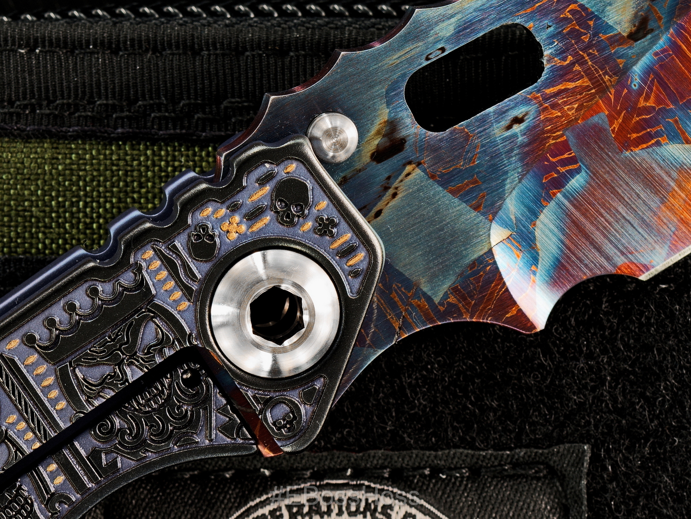 Mick Strider - Mike Bond Collaboration Custom Meteorite Damascus SnG
