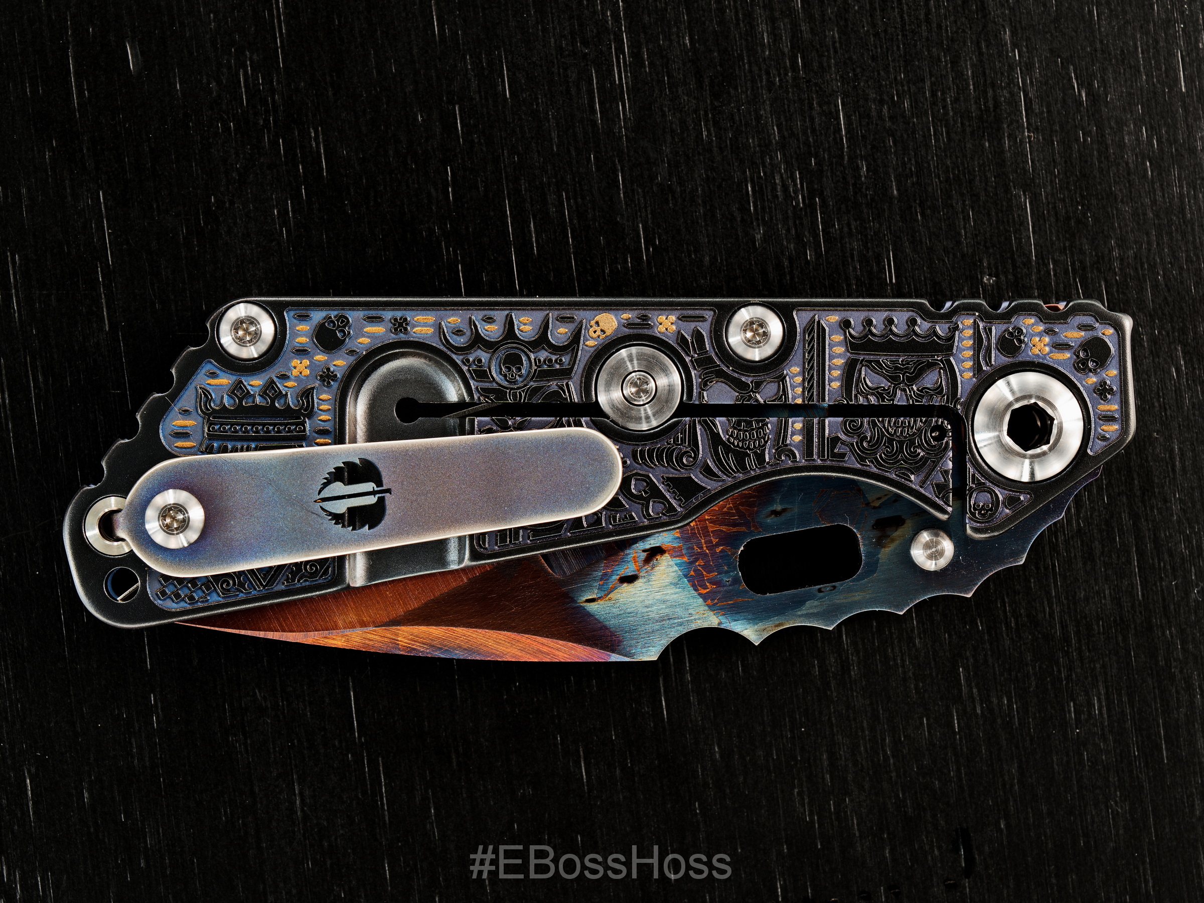 Mick Strider - Mike Bond Collaboration Custom Meteorite Damascus SnG