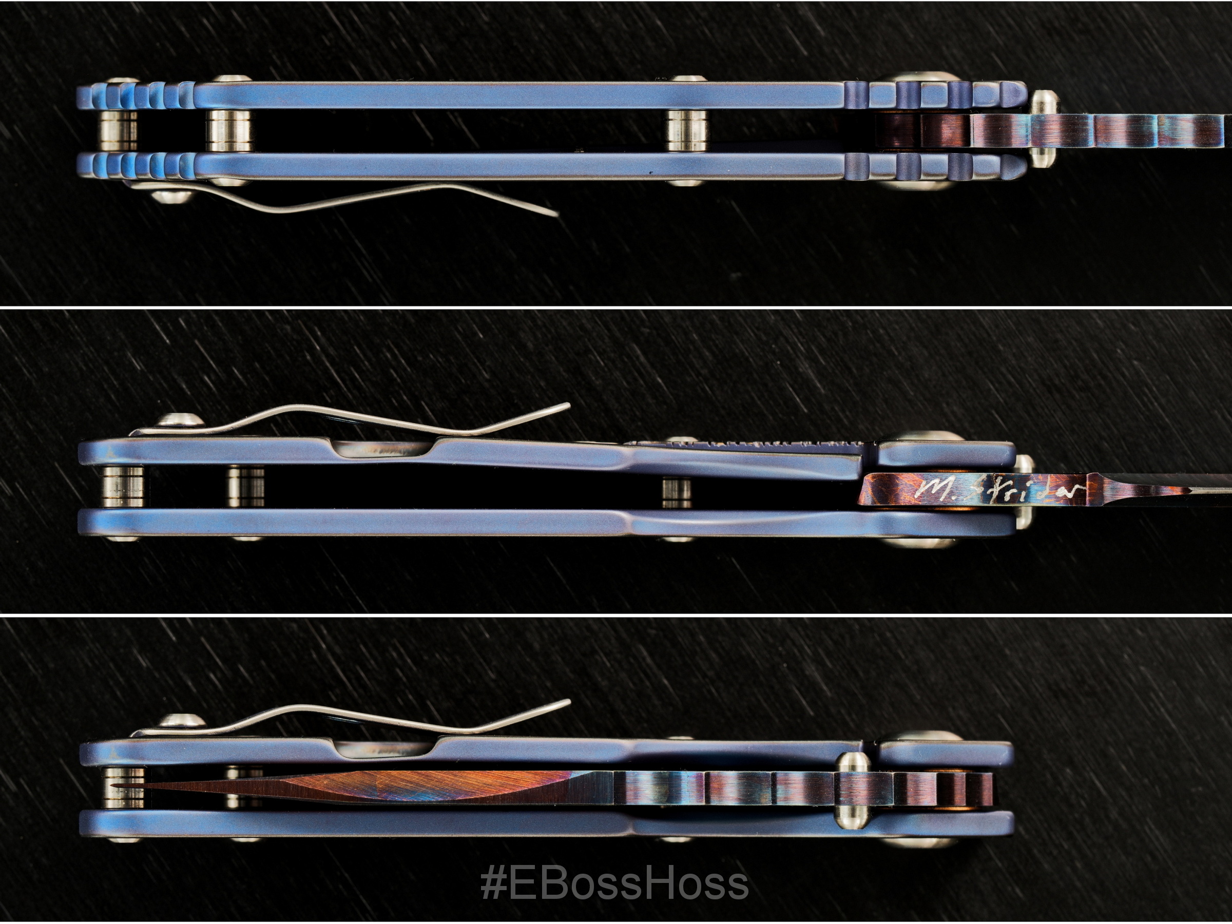 Mick Strider - Mike Bond Collaboration Custom Meteorite Damascus SnG