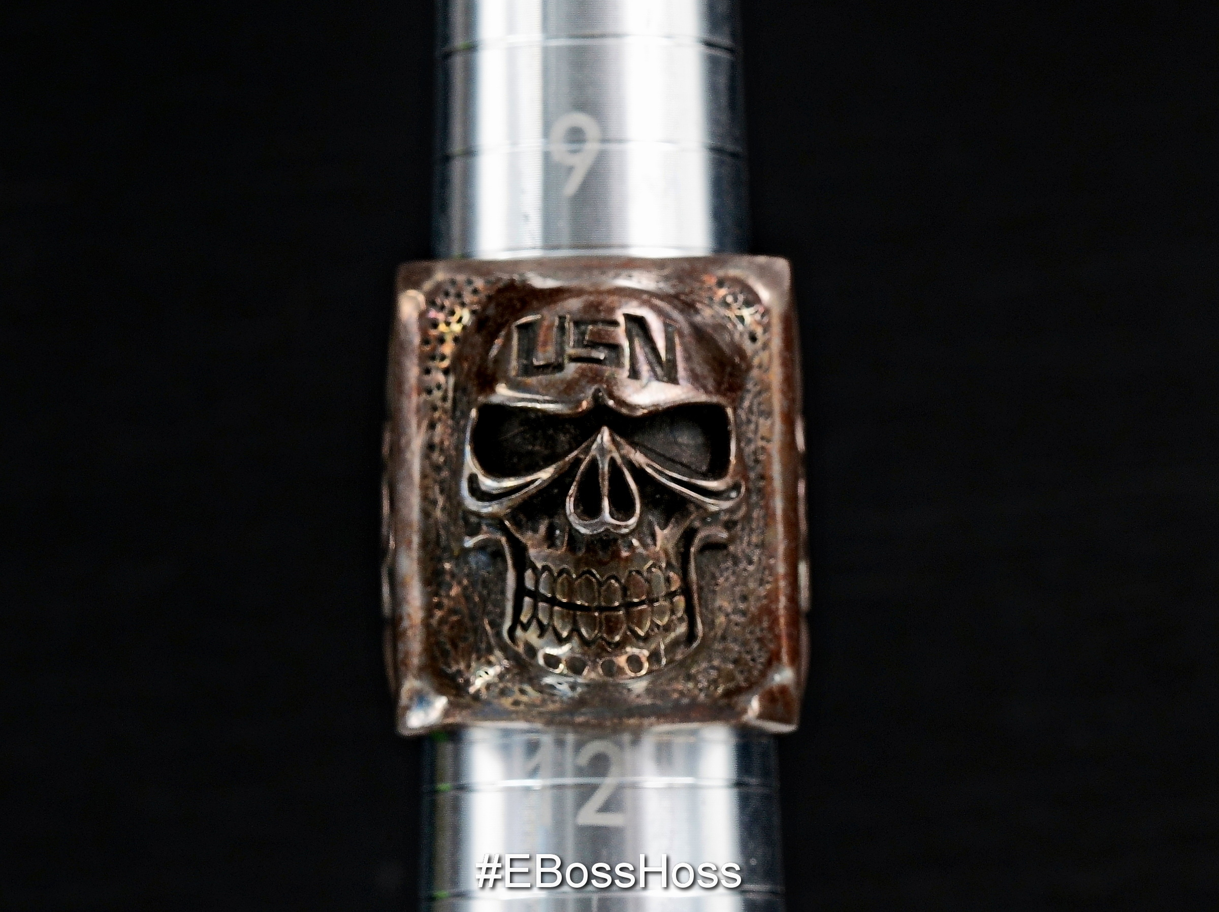 Patina-ed Skull Puncher Ring