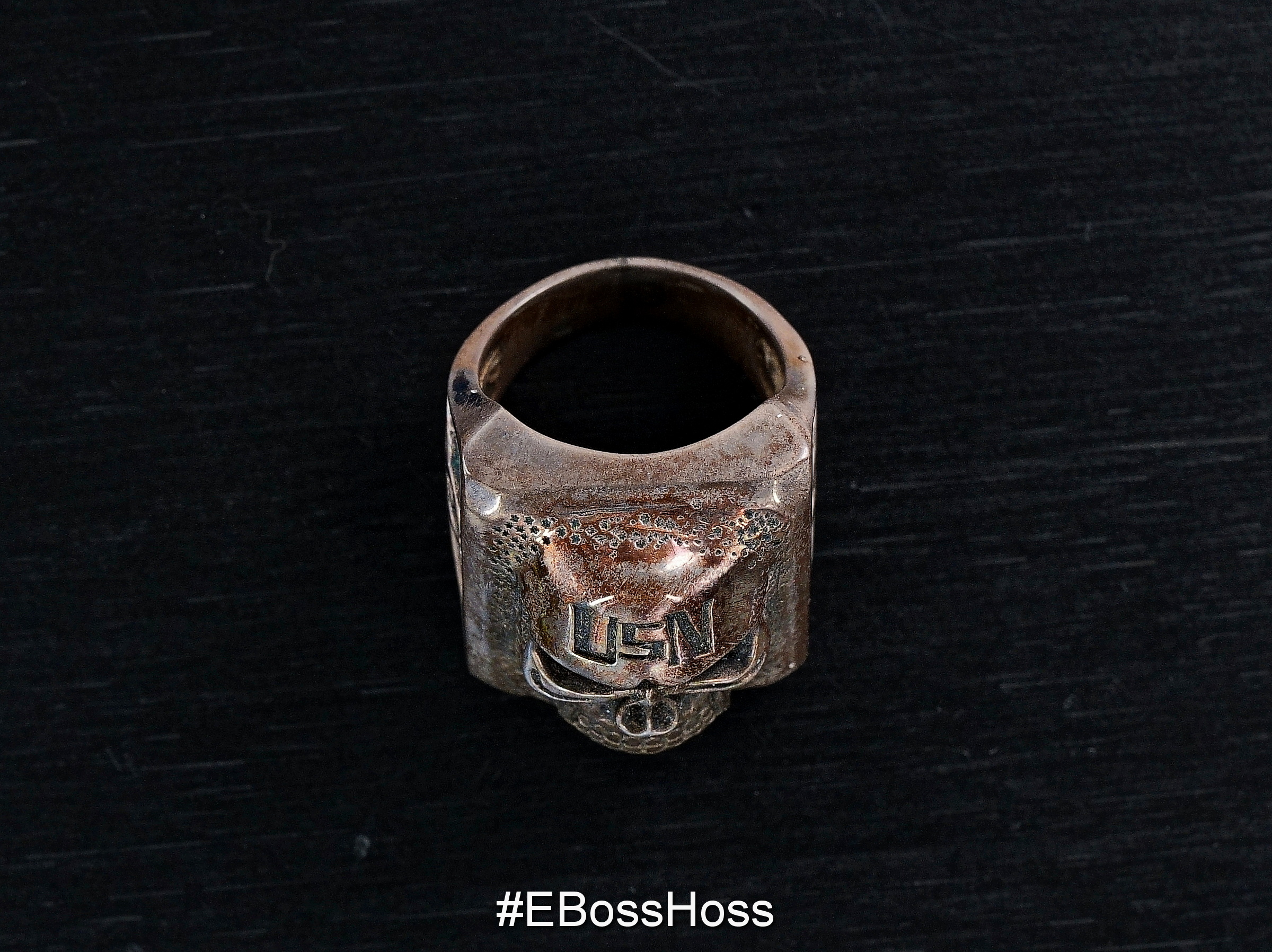 Patina-ed Skull Puncher Ring